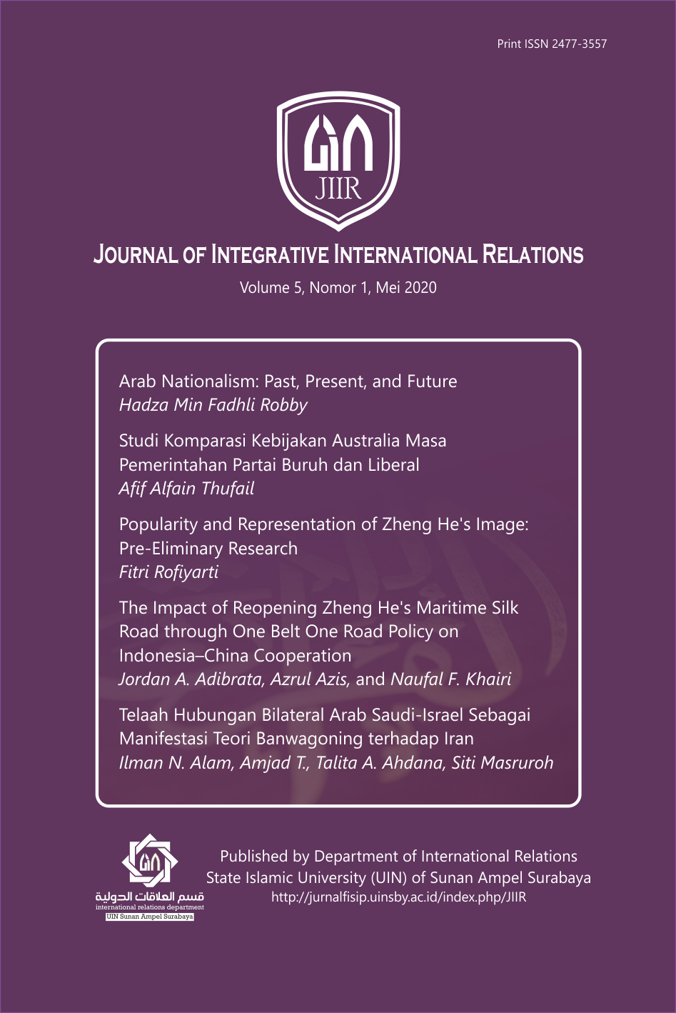 					View Vol. 5 No. 1 (2020): Journal of Integrative International Relations
				