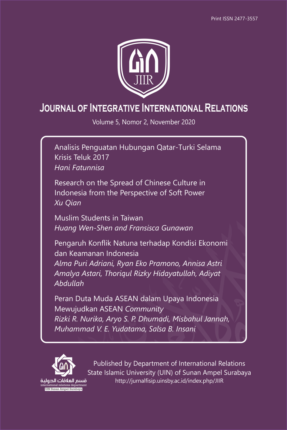 					View Vol. 5 No. 2 (2020): Journal of Integrative International Relations
				